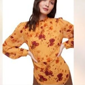 Wilfred Paula chiffon floral long sleeve blouse